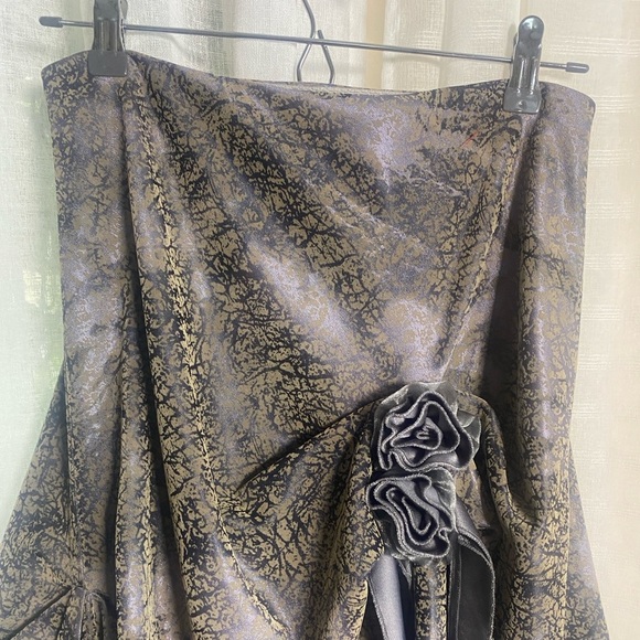 ELODIE Skirt Size M Iridescent Purple Gray Gathered Skirt NeoGothic Steampunk - Picture 8 of 14